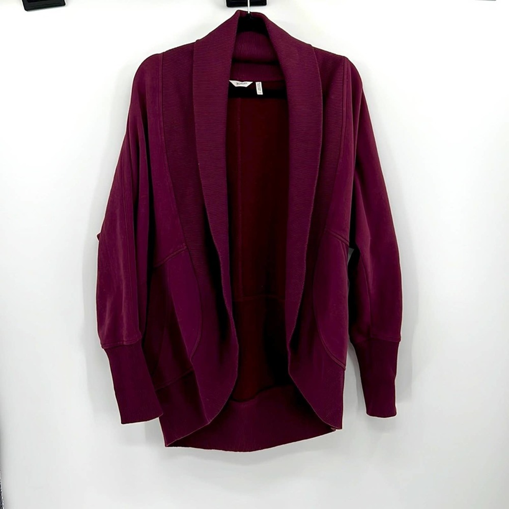 Woolrich Slouchy Oversized Sweatshirt Cardigan - Fig - Medium